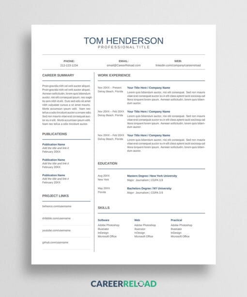 Academic LaTeX CV Template
