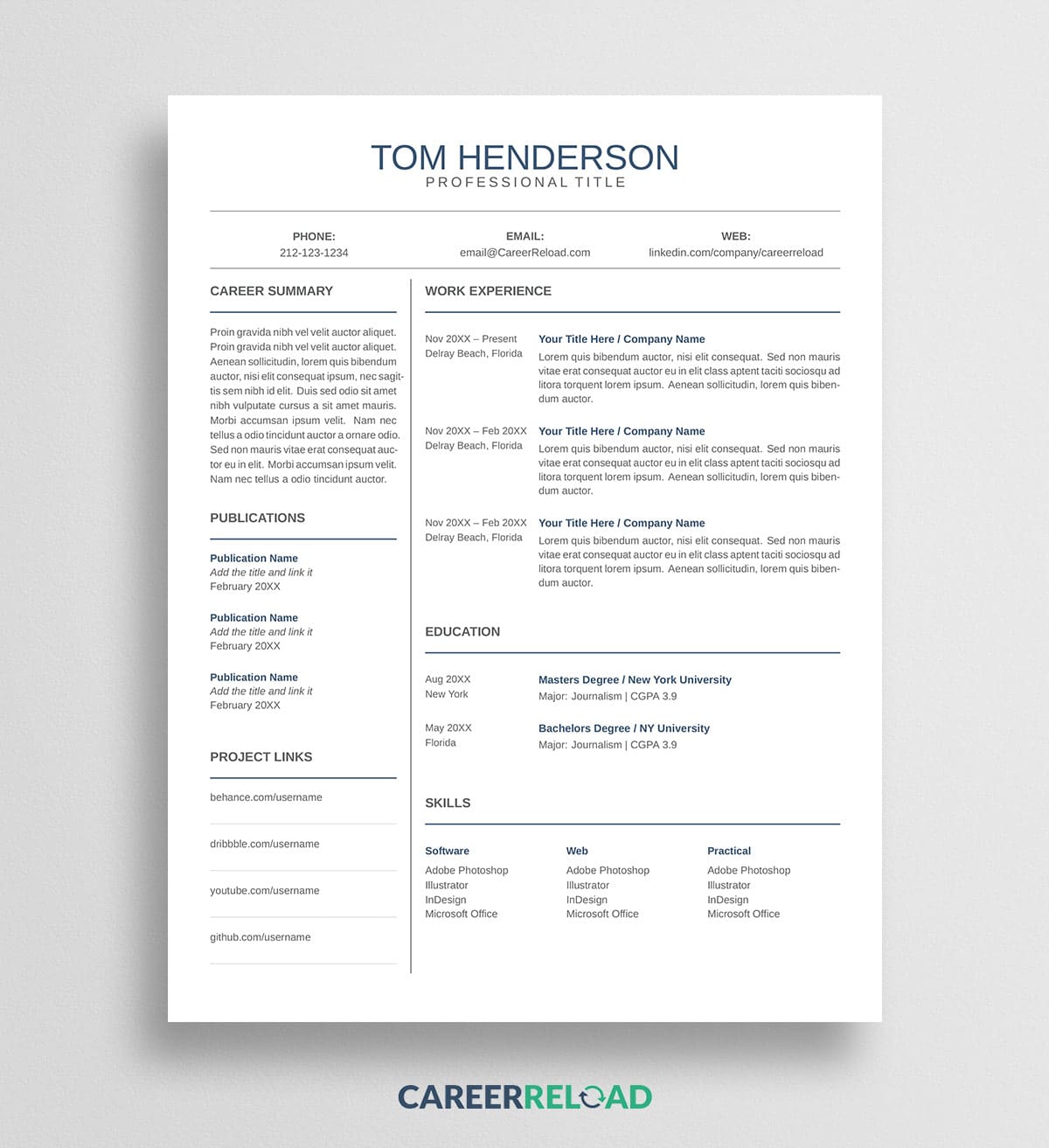 Academic LaTeX CV Template