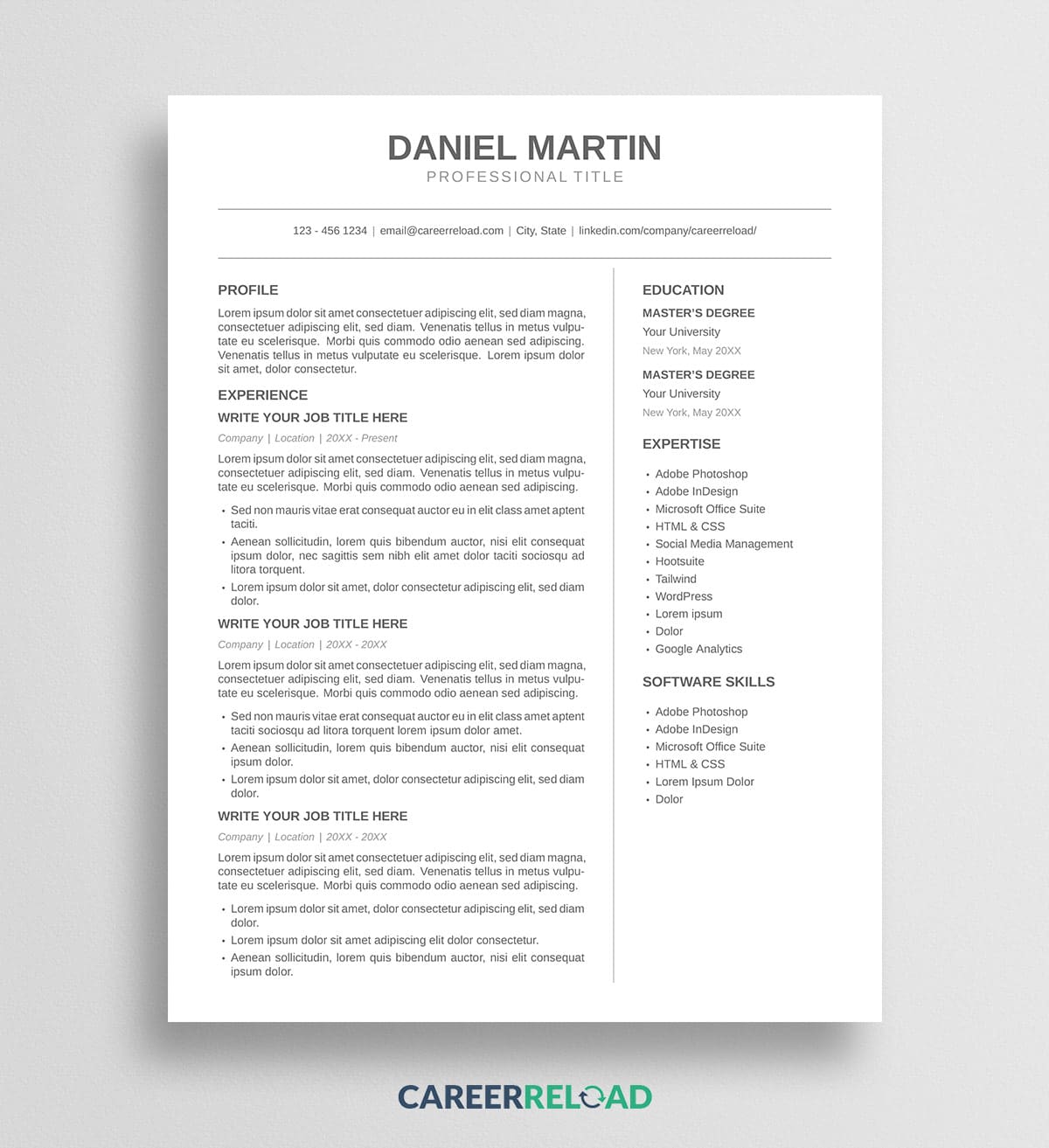 Simple LaTeX Resume Template