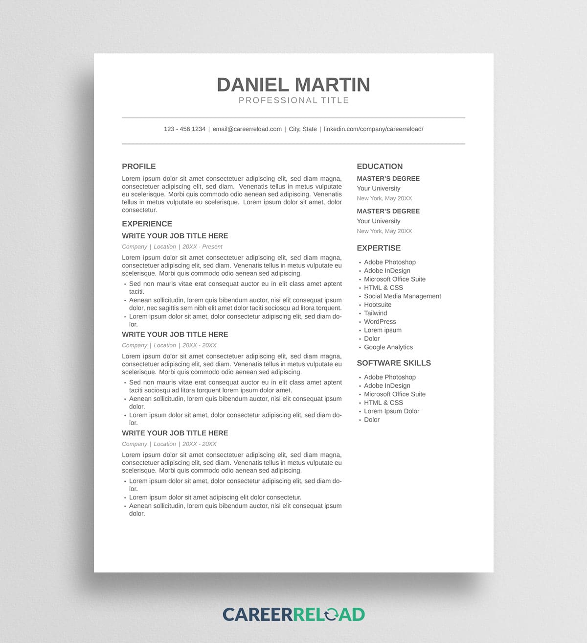Simple LaTeX Resume Template