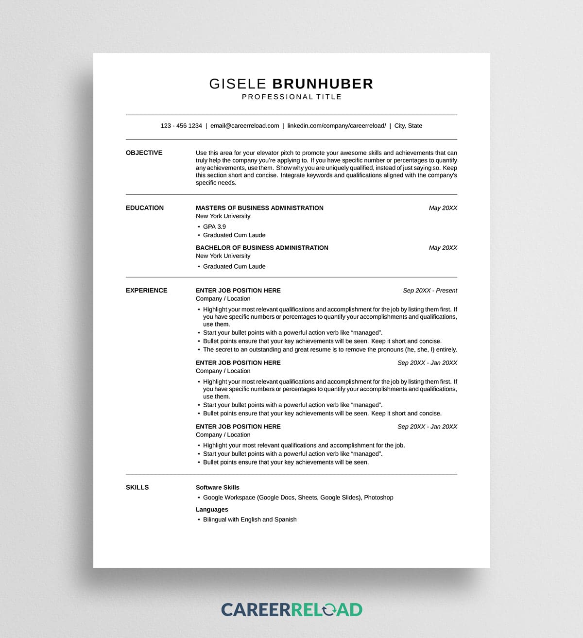 LaTeX Student CV Template